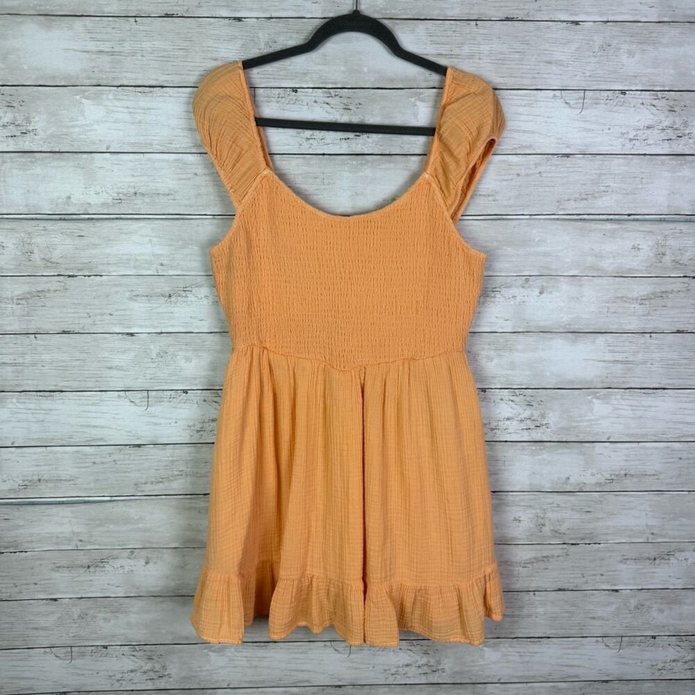 American Eagle Ruffled Mini Dress Orange Size Large